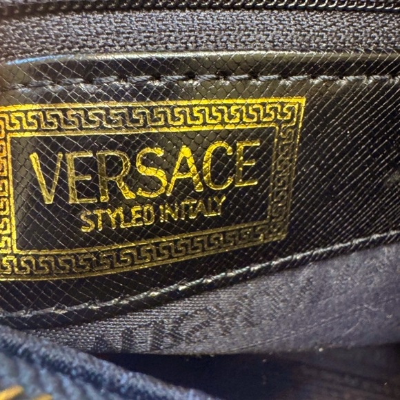 Gianni Versace Sunburst Authentic Black Leather Top Handle Bag Like New - Picture 11 of 15